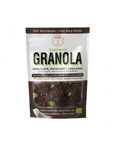 Granola de chocolate, pistachos y...